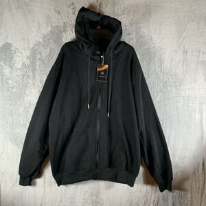 Blue Ice Men's Hoodie L Black Full Zip Up Sweatshirt Pockets‎ NWT